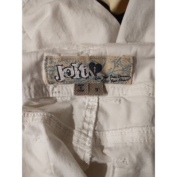 White Cotton Stretch Casual Bermuda Shorts Ruffle Cute Buttons Size 9 33 waist - Picture 6 of 7